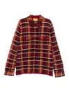 Guest In Residence Bold Plaid Tailored Fit Cashmere Shirt In Red