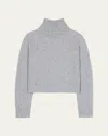 Guest In Residence Cashmere-blend Cropped Turtleneck Sweater In Stone