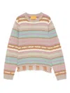 Guest In Residence Western Striped Wool And Cashmere-blend Jumper In Pink