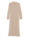 Guest In Residence Cashmere Buttoned-front Shirt Midi Day Dress In Neutral