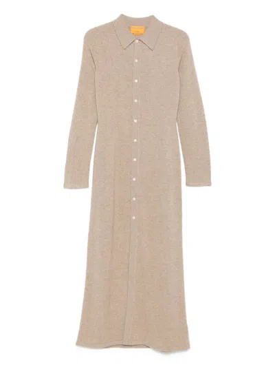 GUEST IN RESIDENCE CASHMERE BUTTONED-FRONT SHIRT MIDI DAY DRESS