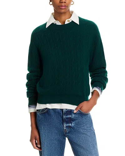 Guest In Residence Cashmere Cable Collegiate Crewneck Sweater In Blue