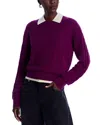 Guest In Residence Cashmere Cable Collegiate Crewneck Sweater In Purple