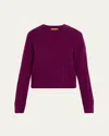 Guest In Residence Cashmere Cable Collegiate Crewneck Sweater In Purple