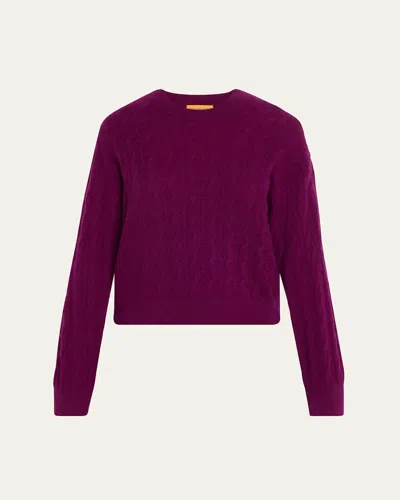 GUEST IN RESIDENCE CASHMERE CABLE COLLEGIATE SWEATER