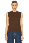Guest In Residence Cashmere Cable Vest In Chestnut