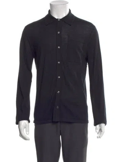 Pre-owned Guest In Residence Cashmere Collar Polo Sweater In Blue