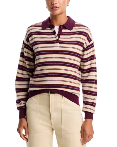 Guest In Residence Cashmere Collegiate Stripe Polo In Multi