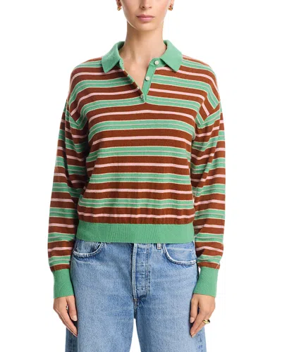 Guest In Residence Cashmere Collegiate Stripe Polo In Multi