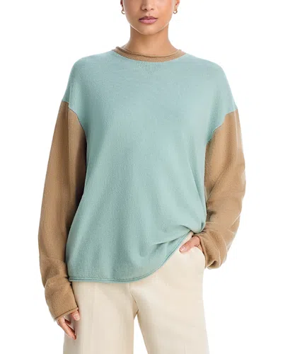 Guest In Residence Cashmere Colorblocked Sweater In Animal Print