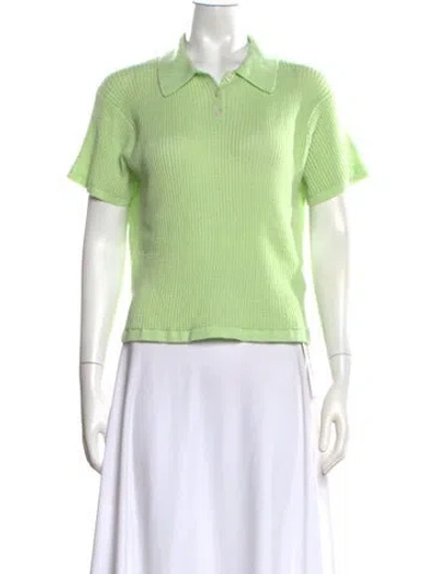 Pre-owned Guest In Residence Cashmere Crew Neck Polo In Green