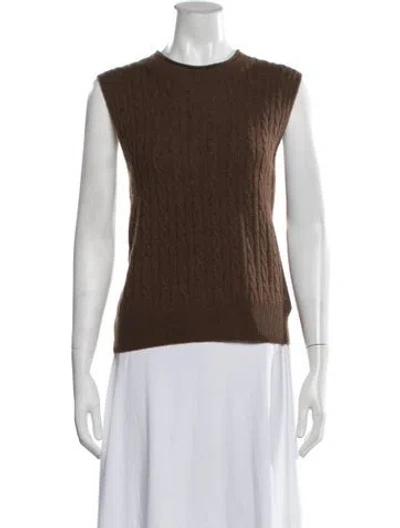 Pre-owned Guest In Residence Cashmere Crew Neck Sweater In Brown