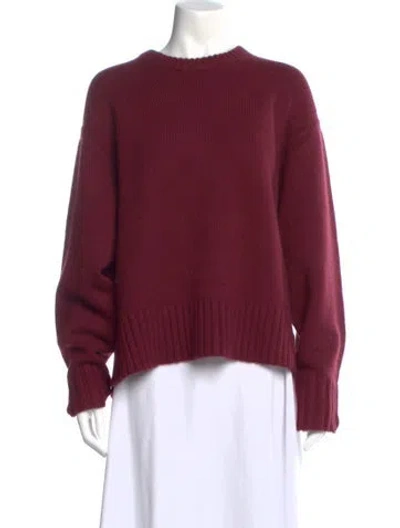 Pre-owned Guest In Residence Cashmere Crew Neck Sweater In Burgundy