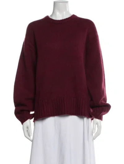 Pre-owned Guest In Residence Cashmere Crew Neck Sweater In Burgundy