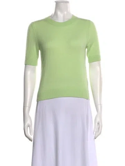 Pre-owned Guest In Residence Cashmere Crew Neck Sweater In Green