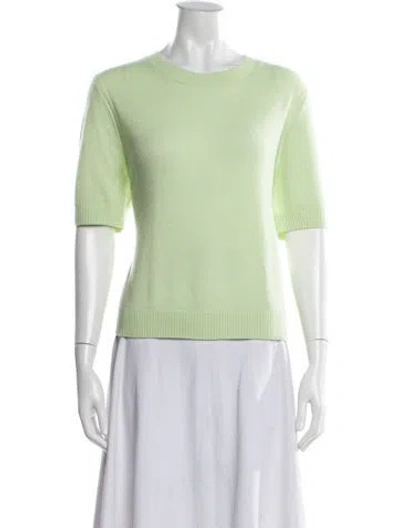Pre-owned Guest In Residence Cashmere Crew Neck Sweater In Green