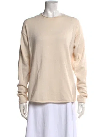 Pre-owned Guest In Residence Cashmere Crew Neck Sweater In Neutral