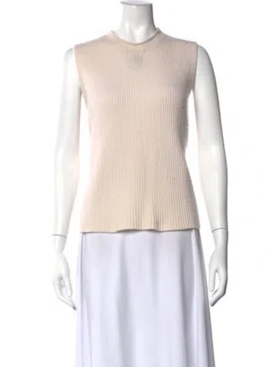 Pre-owned Guest In Residence Cashmere Crew Neck Sweater In Neutral