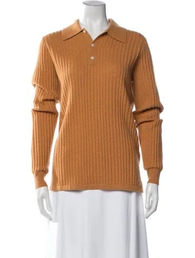 Pre-owned Guest In Residence Cashmere Crew Neck Sweater In Orange