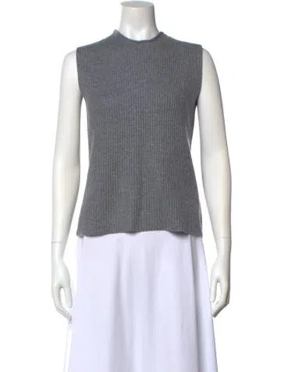 Pre-owned Guest In Residence Cashmere Crew Neck Top In Gray