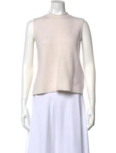 Pre-owned Guest In Residence Cashmere Crew Neck Top In Neutral
