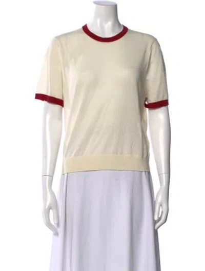 Pre-owned Guest In Residence Cashmere Crew Neck T-shirt W/ Tags In Neutral