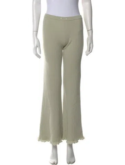 Pre-owned Guest In Residence Cashmere Flared Pants In Green