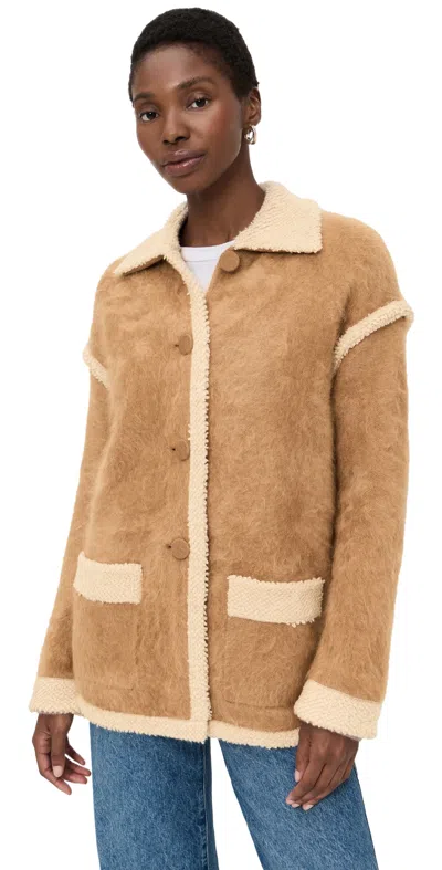 Guest In Residence Grizzly Brushed-cashmere Cardigan In Brown