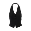 Guest In Residence Cashmere Halterneck Vest In Black