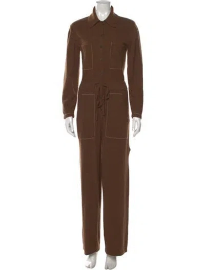 Pre-owned Guest In Residence Cashmere Jumpsuit In Brown