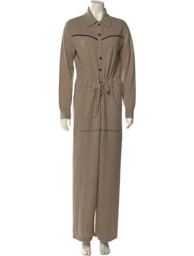Pre-owned Guest In Residence Cashmere Jumpsuit In Neutral