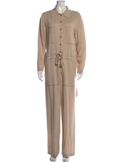 Pre-owned Guest In Residence Cashmere Jumpsuit In Neutral
