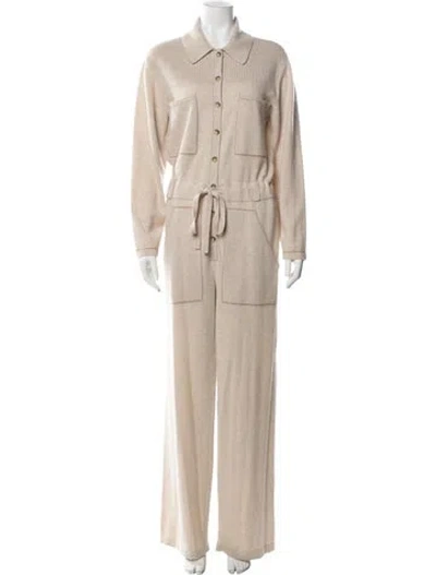 Pre-owned Guest In Residence Cashmere Jumpsuit In Neutral