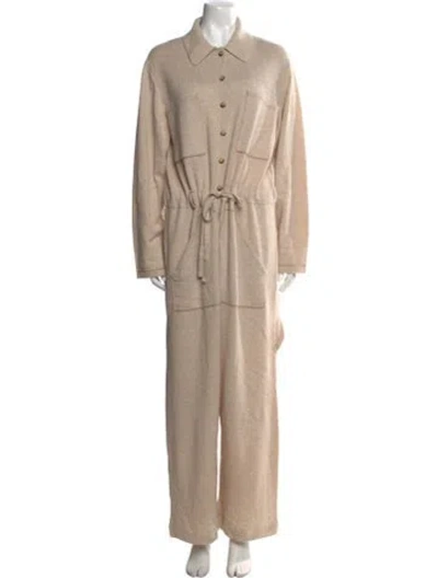 Pre-owned Guest In Residence Cashmere Jumpsuit W/ Tags In Neutral