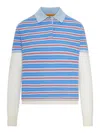 Guest In Residence Layered Striped Cashmere Rugby Jumper In Blue