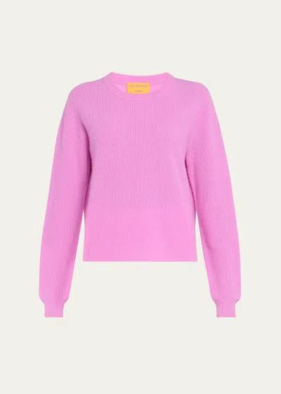 GUEST IN RESIDENCE CASHMERE LIGHT RIB CREWNECK SWEATER