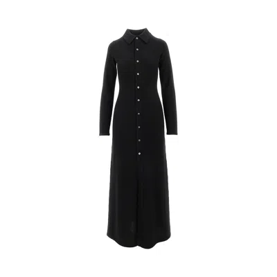 Guest In Residence Cashmere Long Shirt Dress In Black