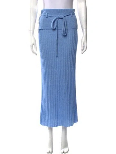 Pre-owned Guest In Residence Cashmere Long Skirt In Blue
