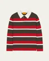 GUEST IN RESIDENCE CASHMERE LONG-SLEEVE STRIPED RUGBY TOP