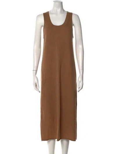 Pre-owned Guest In Residence Cashmere Midi Length Dress In Brown