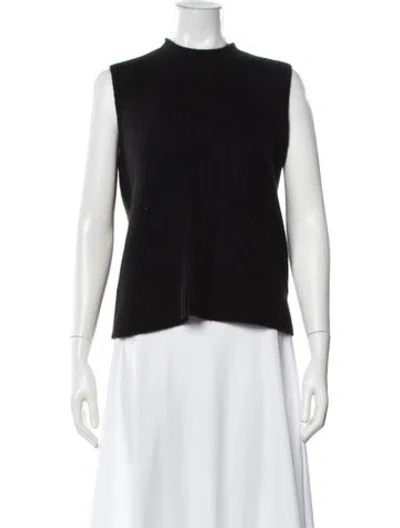 Pre-owned Guest In Residence Cashmere Mock Neck Sweater In Black