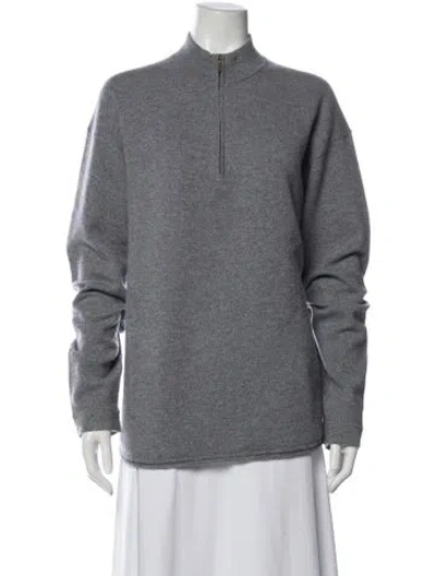 Pre-owned Guest In Residence Cashmere Mock Neck Sweater In Gray