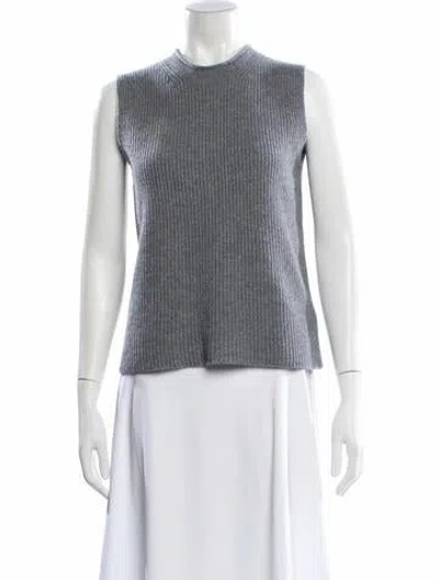Pre-owned Guest In Residence Cashmere Mock Neck Sweater In Gray