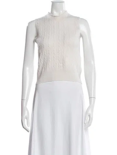 Pre-owned Guest In Residence Cashmere Mock Neck Sweater In Neutral