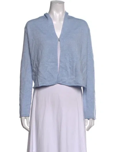 Pre-owned Guest In Residence Cashmere Open Front Sweater In Blue