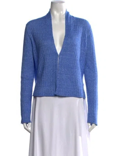 Pre-owned Guest In Residence Cashmere Open Front Sweater In Blue