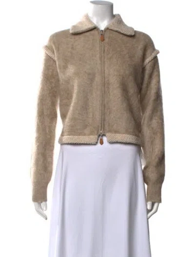 Pre-owned Guest In Residence Cashmere Open Front Sweater In Neutrals