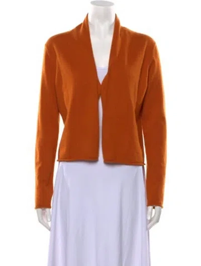 Pre-owned Guest In Residence Cashmere Open Front Sweater In Orange