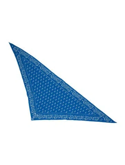 Pre-owned Guest In Residence Cashmere Paisley Print Scarf In Blue