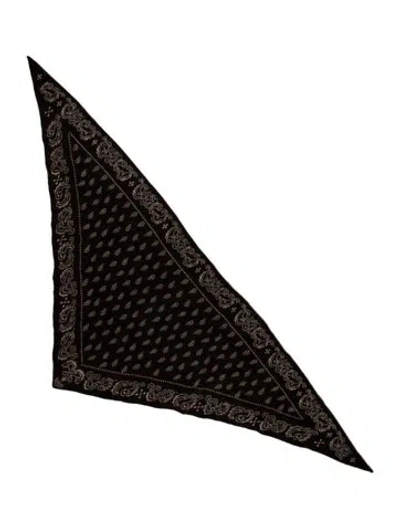 Pre-owned Guest In Residence Cashmere Paisley Print Scarf In Brown